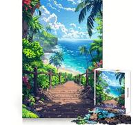 Puzzle per adolescenti da 1000 pezzi,passeggiata alle Hawaii,pixel art,decorazione con incastri precisi,gioco di abilità mentale,gioco per il tempo libero,decorazione artistica natalizia (38x52cm)