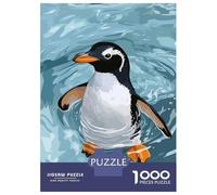 Puzzle Per Adolescenti Da 1000 Pezzi Penguin Swimming in Blue Water Illustration Puzzle Per Adolescenti Gioco Per Famiglie Migliora La Memoria Regali Di Natale E Compleanno 70x50cm/1000pcs