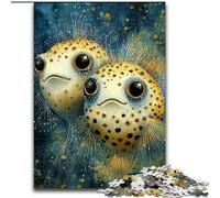 Puzzle per adolescenti da 1000 pezzi, pesce palla, aiuta il cervello a esercitare i giocattoli avvincenti per coltivare la pazienza, collezione di artisti, belle arti 38x26cm
