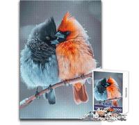 Puzzle per adolescenti da 1000 pezzi, pettirosso blu e rosso, gioco di sfida unico, regalo per donne, opera d'arte, dimensioni 50x75cm