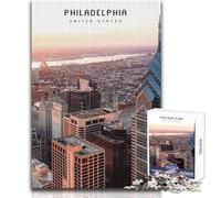 Puzzle per adolescenti da 1000 pezzi Philadelphia, analisi pratica del gioco e logica, regalo per compleanni, dimensioni 50x75cm