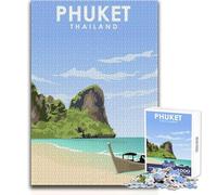 Puzzle per adolescenti da 1000 pezzi, Phuket, Thailandia, viaggi, arte, analisi pratica del gioco e logica, regalo per compleanni, dimensioni 38x52cm