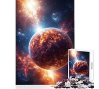 Puzzle per adolescenti da 1000 pezzi pianeta cosmico infuocato con nebulose decorazione per la casa giocattoli regalo divertente gioco pratico interessante riduzione dello stress dimensioni 38x26cm