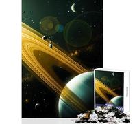 Puzzle per adolescenti da 1000 pezzi pianeta Saturno nello spazio decorazioni per la casa giocattoli regali di Babbo Natale segreto giochi per famiglie aiuta il cervello ad allenarsi 38x52cm
