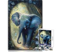 Puzzle per adolescenti da 1000 pezzi, piccolo elefante carino, goditi ore di relax tranquille e accoglienti, taglio netto, giocattolo durevole, dimensioni 50x75cm