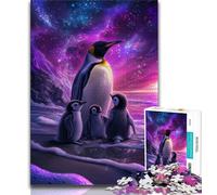 Puzzle per adolescenti da 1000 pezzi, pinguini sotto l'aurora boreale, giocattoli per l'intrattenimento della famiglia, ideali come regalo per tutta la famiglia (75x50cm)