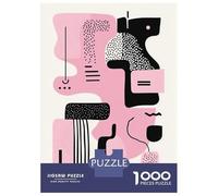 Puzzle Per Adolescenti Da 1000 Pezzi Pink Abstract Minimalist Art - Modern Geometric Design Puzzle Per Adulti Giochi Rilassanti Sfida Difficile Interazione Genitore-figlio 70x50cm/1000pcs