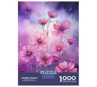 Puzzle Per Adolescenti Da 1000 Pezzi Pink Cosmos Flowers in Galaxy Puzzle Per Adulti Gioco Pratico Analisi E Logica Interazione Genitore-figlio 52x38cm/1000pcs