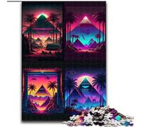 Puzzle per adolescenti da 1000 pezzi, piramide al neon, giocattoli antistress, regali di compleanno unici per bambini dai 14 anni in su (dimensioni 50x75cm)
