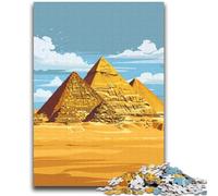 Puzzle per adolescenti da 1000 pezzi Piramidi di Giza, difficili e stimolanti, con poster abbinato e foglio di quiz per età 14 anni (dimensioni 38x52cm)