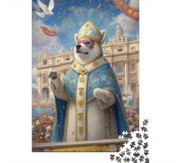 Puzzle Per Adolescenti Da 1000 Pezzi Polar Bear Pope A Whimsical Fusion of Religion And Wildlife Puzzle Per Adulti Giochi Rilassanti Regalo Di Compleanno Regali Per Amici E Familiari 52x38cm/1000pcs