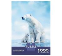 Puzzle Per Adolescenti Da 1000 Pezzi Polar Bear with Cub Puzzle Per Adulti Giocattolo Decorazione Da Parete Analisi E Logica Gioco Stimolante Regali 52x38cm/1000pcs