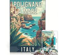 Puzzle per adolescenti da 1000 pezzi Polignano a Mare, gioco pratico, difficile e stimolante, regalo di gioco impegnativo 38x26cm