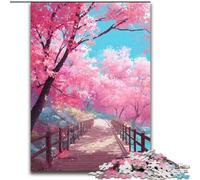 Puzzle per adolescenti da 1000 pezzi "Ponte sotto i ciliegi in fiore", giocattolo educativo intellettuale decompressivo, ideale come regalo per tutta la famiglia dimensioni 50x75cm