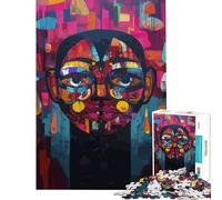 Puzzle per adolescenti da 1000 pezzi Pop Art Volto astratto Caleidoscopio Ritratto Rompicapo Giocattolo Gioco intellettuale Ottimo regalo per gli appassionati di giochi Decorazione da parete (75x50cm)