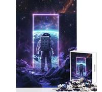 Puzzle per adolescenti da 1000 pezzi portale spaziale viola al neon giocattoli fai da te ottimo regalo per giochi rilassanti impegnativi da completare dimensioni 38x26cm