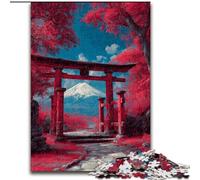 Puzzle per adolescenti da 1000 pezzi, Portale Torii giapponese, impegnativo e difficile, con pezzi completamente interconnessi di forma casuale (dimensioni 26x38cm)