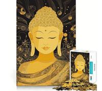 Puzzle per adolescenti da 1000 pezzi, poster artistico del Buddha tranquillo, taglio preciso, divertimento, risoluzione dei problemi, relax, divertimento, esposizione artistica natalizia (38x26cm)
