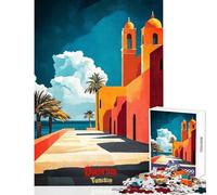 Puzzle per adolescenti da 1000 pezzi poster artistico di Djerba Tunisia puzzle da 1000 pezzi giochi educativi opere d'arte regalo per donne (38x52cm)