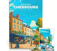 Puzzle per adolescenti da 1000 pezzi, poster Cherbourg, giochi rilassanti, decorazione per la casa, adatto per la decorazione della scrivania 38x52cm