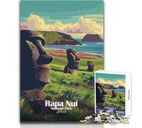 Puzzle per adolescenti da 1000 pezzi, poster del Parco nazionale Rapa Nui, Cile, gioco educativo per famiglie, migliora la memoria, regali di Babbo Natale segreto, dimensioni 50x75cm