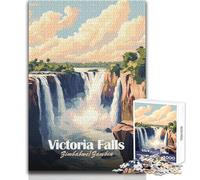 Puzzle per adolescenti da 1000 pezzi, poster delle Cascate Vittoria, bellissimo gioco di design, un'opera d'arte, giocattoli antistress, dimensioni 50x75cm