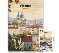 Puzzle per adolescenti da 1000 pezzi, poster di viaggio con paesaggio urbano di Vienna, Austria, bellissimo gioco di design, un'opera d'arte, giocattoli antistress, dimensioni 38x52cm