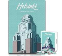 Puzzle per adolescenti da 1000 pezzi, poster di viaggio di Helsinki, analisi pratica del gioco e regalo di logica per compleanni, dimensioni 38x26cm