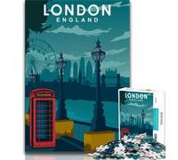 Puzzle per adolescenti da 1000 pezzi, poster di viaggio di Londra, aiuta il cervello a esercitare i giocattoli avvincenti per coltivare la pazienza e migliorare la memoria (75x50cm)