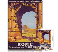 Puzzle per adolescenti da 1000 pezzi, poster di viaggio di Roma, gioco educativo per famiglie, migliora la memoria, regali di Babbo Natale segreto, dimensioni 38x26cm