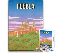 Puzzle per adolescenti da 1000 pezzi, poster di viaggio vintage di Puebla, Messico, gioco educativo per famiglie, migliora la memoria, regali di Babbo Natale segreto, dimensioni 50x75cm
