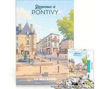 Puzzle per adolescenti da 1000 pezzi, poster Pontivy Place, giochi rilassanti, interazione genitore-figlio, gioco di sfida unico 50x75cm