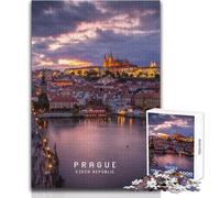 Puzzle per adolescenti da 1000 pezzi Praga, analisi pratica del gioco e logica, regalo per compleanni, dimensioni 50x75cm