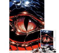 Puzzle per adolescenti da 1000 pezzi primo piano dell'occhio del drago rosso decorazione per la casa giocattoli regali di Babbo Natale segreto giochi per famiglie aiuta a esercitare il cervello