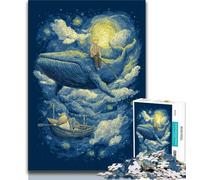 Puzzle per adolescenti da 1000 pezzi, puzzle a forma di balena spaziale, sfida difficile contro lo stress, ogni pezzo è unico, gioco divertente e stimolante per tutta la famiglia (75x50cm)