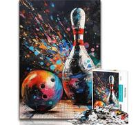 Puzzle per adolescenti da 1000 pezzi, puzzle a olio con bowling per adulti, antistress, per ammazzare il tempo durante le vacanze, interazione genitore-figlio (dimensioni 38x26cm)