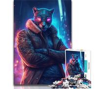 Puzzle per adolescenti da 1000 pezzi, puzzle alla moda con leopardo per adolescenti, ideale come regalo educativo per tutta la famiglia (dimensioni 75x50cm)