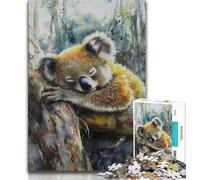 Puzzle per adolescenti da 1000 pezzi, puzzle con koala addormentato per adulti, antistress, per ammazzare il tempo durante le vacanze e per interagire con i genitori (dimensioni 75x50cm)