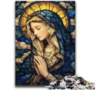 Puzzle per adolescenti da 1000 pezzi, puzzle con vetrate raffiguranti la Vergine Maria, antistress, per ammazzare il tempo durante le vacanze, per migliorare l'amore tra coppie (50x75cm)