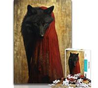 Puzzle per adolescenti da 1000 pezzi, puzzle del lupo nero per adulti, antistress, per trascorrere il tempo libero, interazione genitore-figlio (dimensioni 38x26cm)