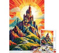 Puzzle per adolescenti da 1000 pezzi puzzle geometrici alba castello decorazione per la casa giocattoli regali di Babbo Natale segreto giochi per famiglie aiuta l'esercizio del cervello 38x26cm