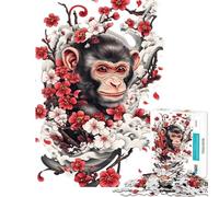 Puzzle per adolescenti da 1000 pezzi puzzle giapponese con scimmia e tatuaggio gioco rilassante per adulti regalo per donne compleanno e Natale (dimensioni 38x26cm)