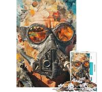 Puzzle per adolescenti da 1000 pezzi puzzle post-apocalittico con maschera antigas gioco rompicapo corsa di velocità manuale aiuta ad allenare il cervello (dimensioni 38x26cm)