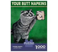 Puzzle Per Adolescenti Da 1000 Pezzi Raccoon Butt Napkins Puzzle Per Adulti Giochi Divertenti Un'opera D'arte Interazione Genitore-figlio 52x38cm/1000pcs