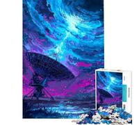 Puzzle per adolescenti da 1000 pezzi radiotelescopio sotto un cielo cosmico vorticoso Gioco rompicapo per adulti regalo per donne attività divertenti da fare a casa (dimensioni 38x26cm)