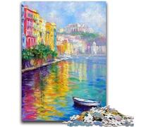 Puzzle per adolescenti da 1000 pezzi raffigurante il lungomare di Napoli, Italia, giocattoli educativi, giochi antistress, adatti per la decorazione della scrivania, 50x75cm