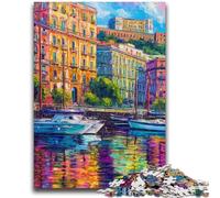 Puzzle per adolescenti da 1000 pezzi raffigurante il lungomare di Napoli, Italia, per età 14+, gioco rompicapo, adulti e adolescenti, 26x38cm