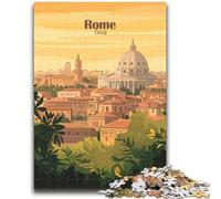 Puzzle per adolescenti da 1000 pezzi raffigurante il paesaggio urbano di Roma, difficili e stimolanti, con poster abbinato e foglio di quiz per bambini dai 14 anni (dimensioni 38x26cm)