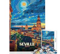 Puzzle per adolescenti da 1000 pezzi raffigurante il paesaggio urbano di Siviglia Spagna giocattolo educativo ottimo regalo per giochi gioco educativo interessante per ridurre lo stress (38x26cm)