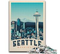 Puzzle per adolescenti da 1000 pezzi raffigurante la città di Seattle, adatti a ragazzi dai 14 anni in su Interessanti regali per ridurre lo stress per amici e familiari (dimensioni 38x52cm)